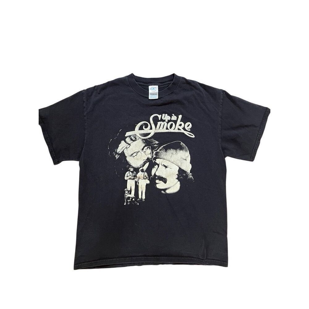 Vintage Cheech & Chong Up In Smoke Black T-Shirt L USA Delta Pro Weight 90’s Y2K